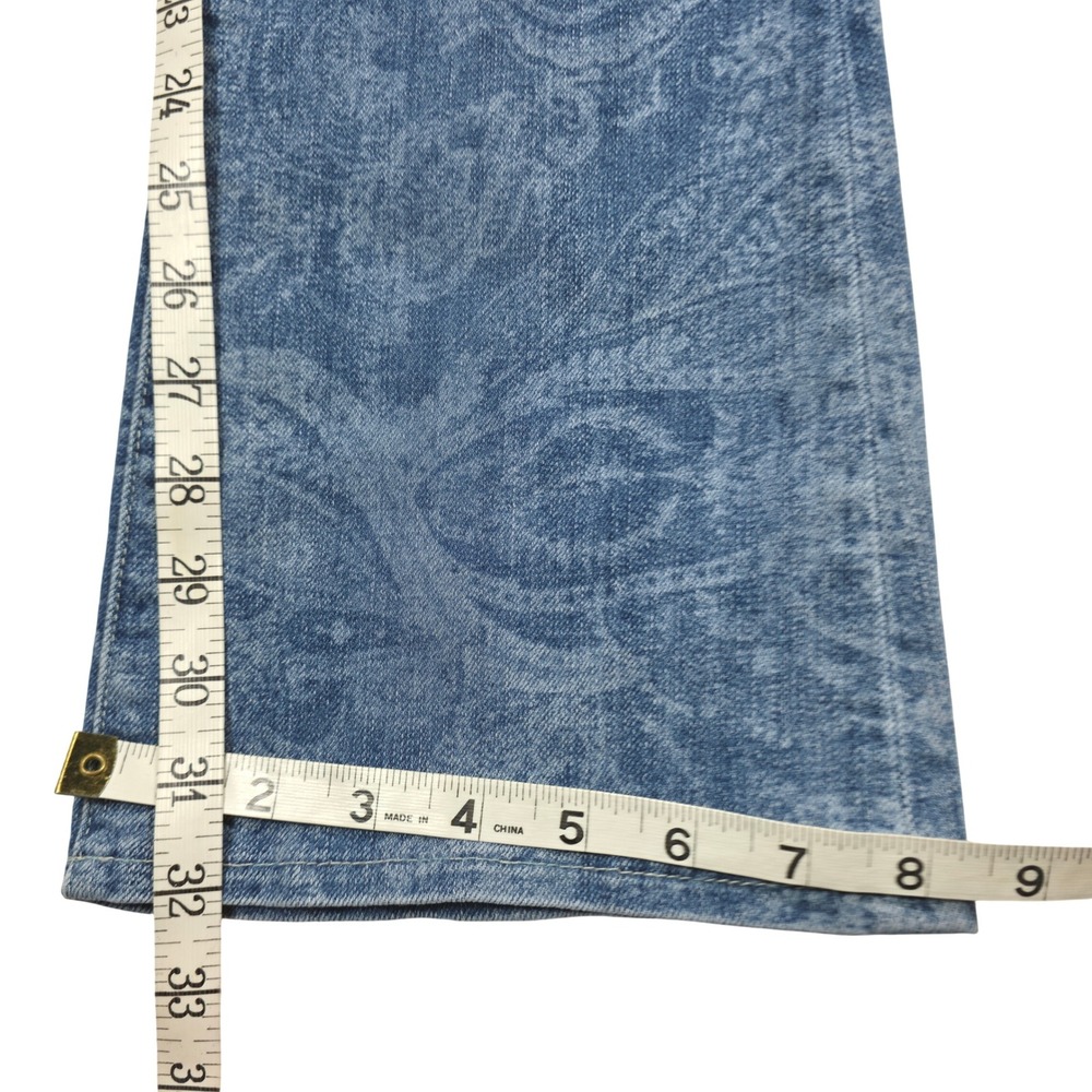 L'AGENCE Marty High Rise Flare Jeans Blue Mediterranean Damask Print Size 25‎ - Picture 5 of 10